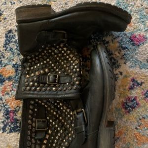 Studded Steve Madden moto style boots.